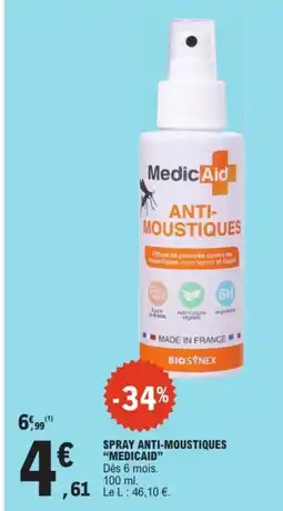 E.Leclerc MEDICAID Spray anti-moustiques offre