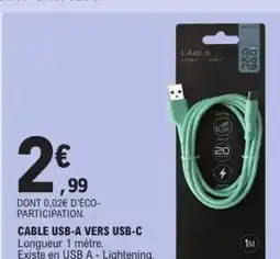 E.Leclerc Cable usb-a vers usb-c offre