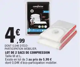 E.Leclerc Lot de 2 sacs de compression offre