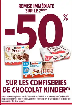 Intermarché KINDER Sur les confiseries de chocolat offre