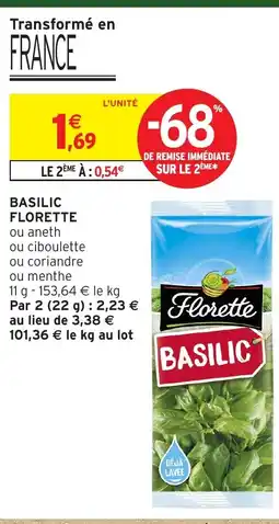 Intermarché FLORETTE Basilic offre