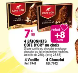 Croque Gel CÔTE D'OR 4 bâtonnets offre