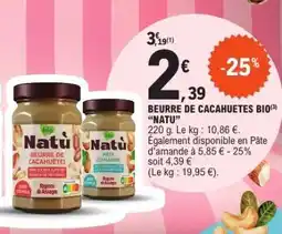 E.Leclerc BEURRE DE CACAHUETES BIO NATU offre