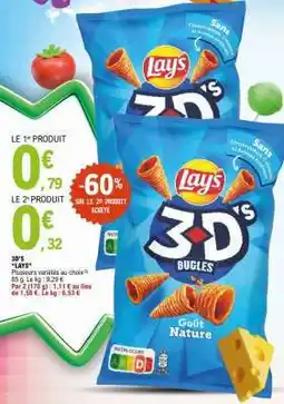 E.Leclerc Lay's 3D's Bugles Goût Nature offre
