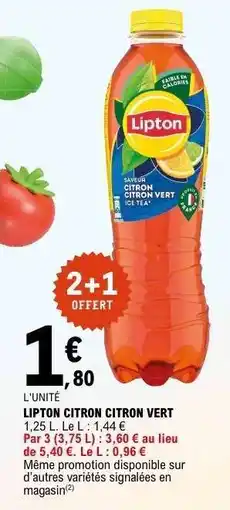 E.Leclerc LIPTON CITRON CITRON VERT offre