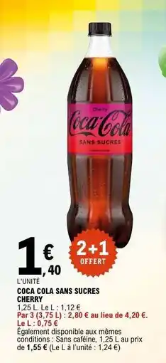 E.Leclerc Coca-Cola Sans Sucres Cherry offre