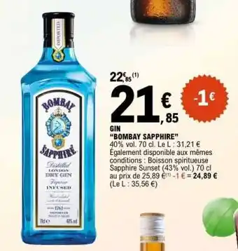 E.Leclerc Gin Bombay Sapphire offre
