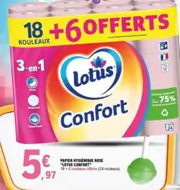E.Leclerc Papier Hygiénique Rose 'Lotus Confort' offre