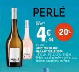 E.Leclerc AOP Vin Blanc Gaillac Perlé 2024 offre