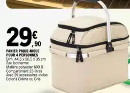 E.Leclerc PANIER PIQUE-NIQUE POUR 4 PERSONNES offre