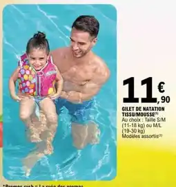 E.Leclerc GILET DE NATATION TISSU/MOUSSE offre