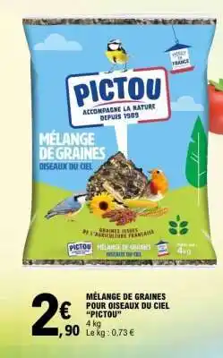 E.Leclerc MÉLANGE DE GRAINES POUR OISEAUX DU CIEL 'PICTOU' offre