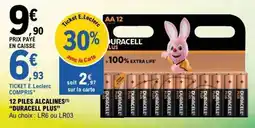 E.Leclerc 12 PILES ALCALINES 'DURACELL PLUS' offre