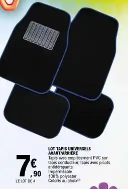E.Leclerc LOT TAPIS UNIVERSELS AVANT/ARRIÈRE offre