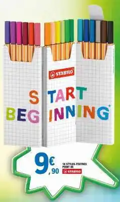E.Leclerc STABILO 18 STYLOS-FEUTRES POINT 88 offre