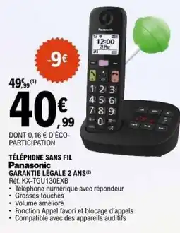 E.Leclerc TÉLÉPHONE SANS FIL Panasonic offre