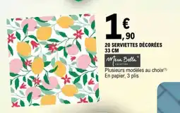 E.Leclerc 20 SERVIETTES DÉCORÉES 33 CM offre