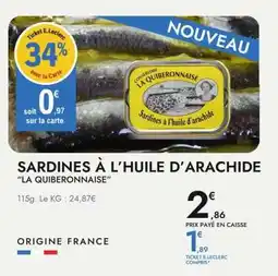 E.Leclerc SARDINES À L’HUILE D’ARACHIDE “LA QUIBERONNAISE” offre