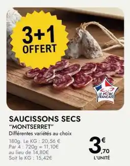 E.Leclerc SAUCISSONS SECS “MONTSERRET” offre