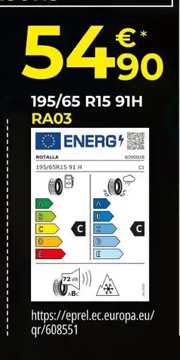 Euromaster Pneus 4 saisons 195/65 R15 91H offre