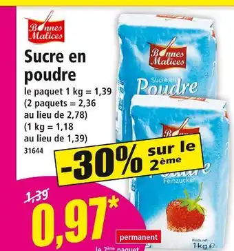 Norma Bonnes Malices Sucre en poudre offre