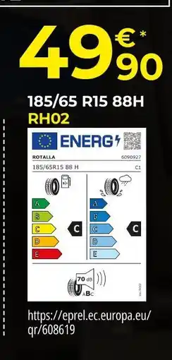 Euromaster Rotalla Pneus été 185/65 R15 88H RH02 offre