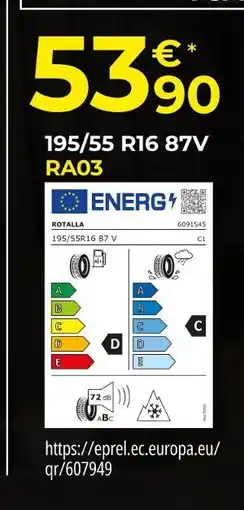 Euromaster ROTALLA Pneus 4 saisons 195/55 R16 87V RA03 offre
