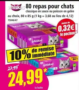Norma Whiskas 80 repas pour chats offre