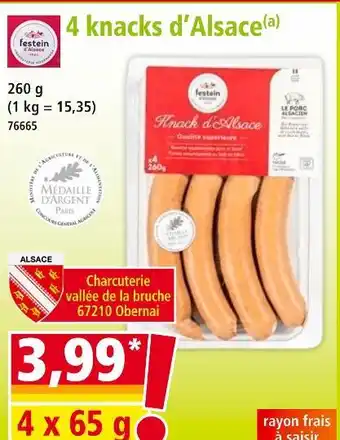 Norma Festein d'Alsace 4 knacks d'Alsace offre