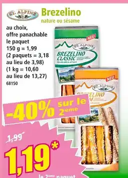 Norma ST. ALPINE Brezelino nature ou sésame offre