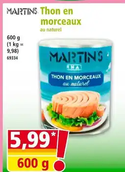 Norma MARTIN'S Thon en morceaux au naturel offre