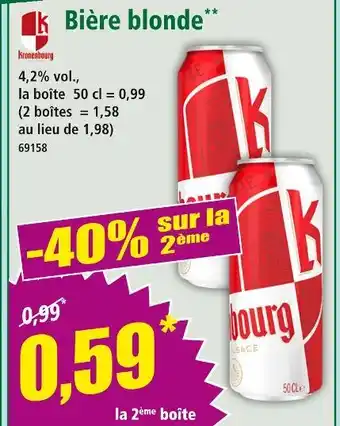 Norma Kronenbourg Bière blonde offre