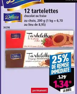 Norma Delicia 12 tartelettes chocolat ou fraise offre