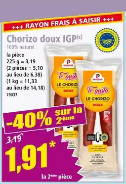 Norma Palacios Chorizo doux IGP offre