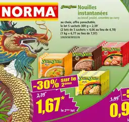 Norma YumYum Nouilles instantanées au boeuf, poulet, crevettes ou curry offre