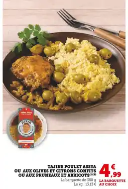 Super U Assya Tajine Poulet ou aux Olives et Citrons Confits ou aux Pruneaux et Abricots offre