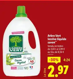 Lidl L'ARBRE VERT Lessive liquide savon offre