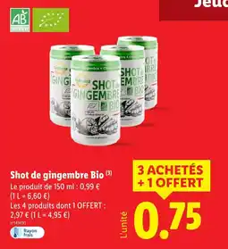 Lidl SOLEVITA Shot de gingembre bio offre