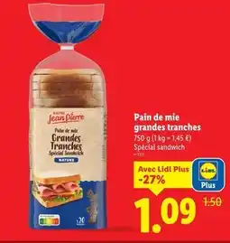 Lidl MAITRE JEAN PIERRE Pain de mie grandes tranches offre