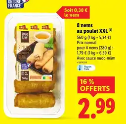 Lidl Toque du Chef 8 nems au poulet XXL offre