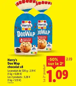 Lidl HARRY'S Doo Wap chocolat x8 offre