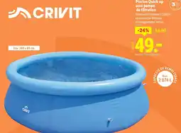 Lidl CRIVIT Piscine quick up avec pompe de filtration offre