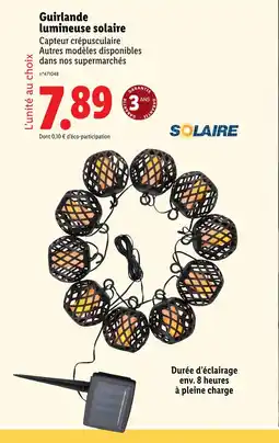 Lidl SOLAIRE Guirlande lumineuse solaire offre