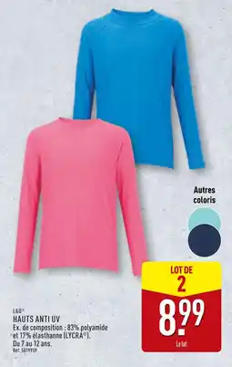 ALDI L&D Hauts anti uv offre