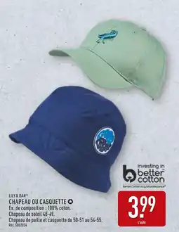 ALDI LILY & DAN CHAPEAU OU CASQUETTE offre