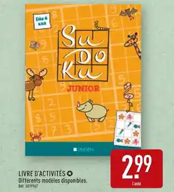 ALDI LINGEN LIVRE D'ACTIVITÉS JUNIOR offre