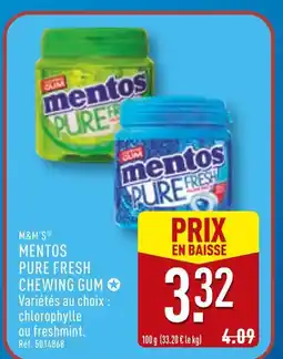 ALDI M&M'S MENTOS PURE FRESH CHEWING GUM offre
