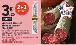 E.Leclerc Véritable saucisse seche de savoie offre