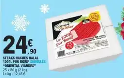 E.Leclerc Oriental viandes - steaks hachés halal 100% pur beuf surgelés offre