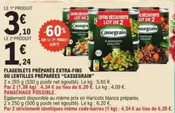 E.Leclerc Cassegrain - flageolets préparés extra-fins ou lentilles préparées offre